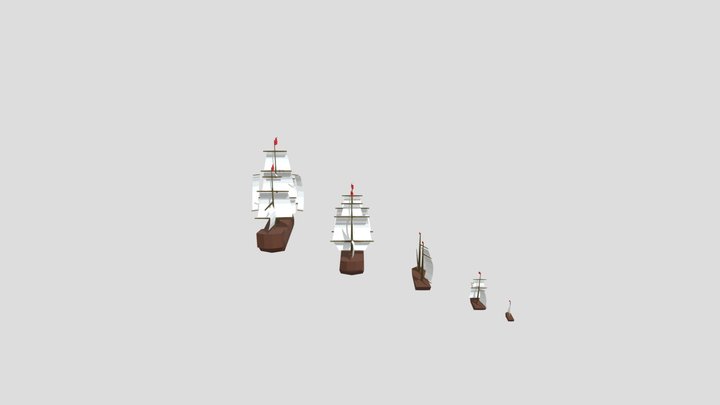 Sail vessels set 3D Model