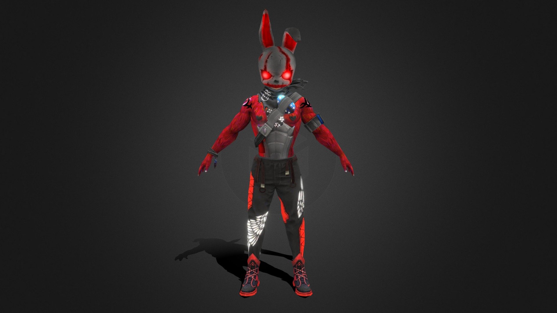 FREE FIRE RED BUNNY FREEFIRE 3D MODEL FF BUNNY Download Free 3D model FREE FIRE RED BUNNY FREEFIRE 3D MODEL FF BUNNY Download Free 3D model