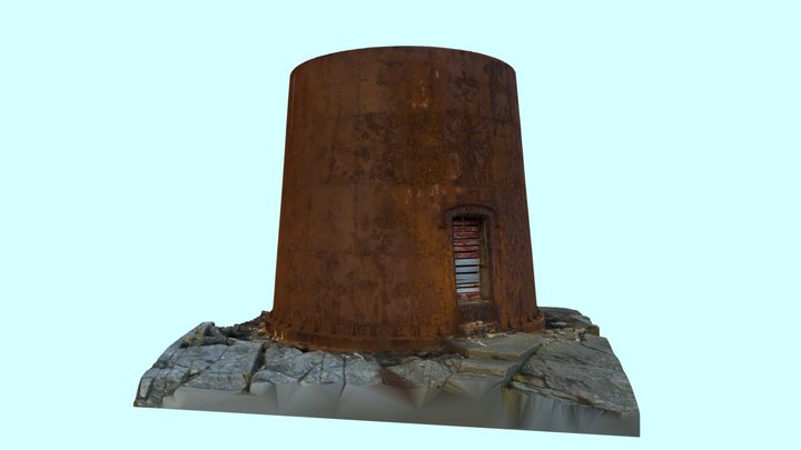 Runde fyr støypejarnstårn 3D Model
