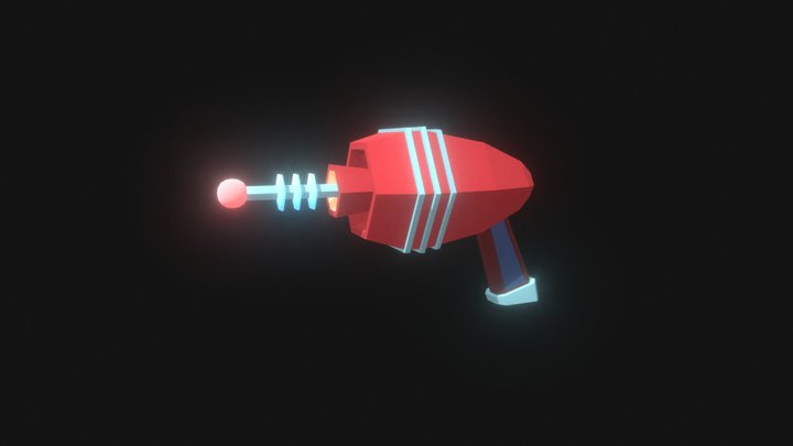 Low Poly Toy Ray Gun 3D Model