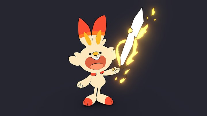 Scorbunny - Pokemon Sword Shield 3D Model