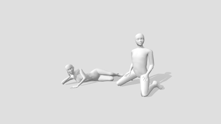 Base Mesh Young Female and Male 3D Model