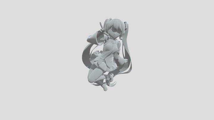 Hatsune Miku: Peace Sign Pose 3D Model