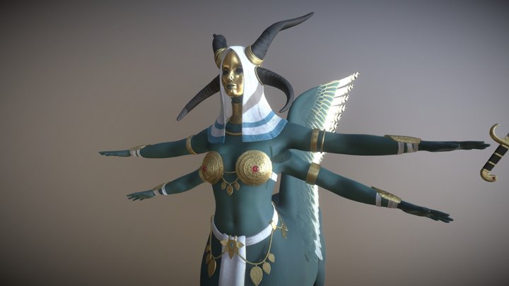 Unnamed Deity, T-pose 3D Model