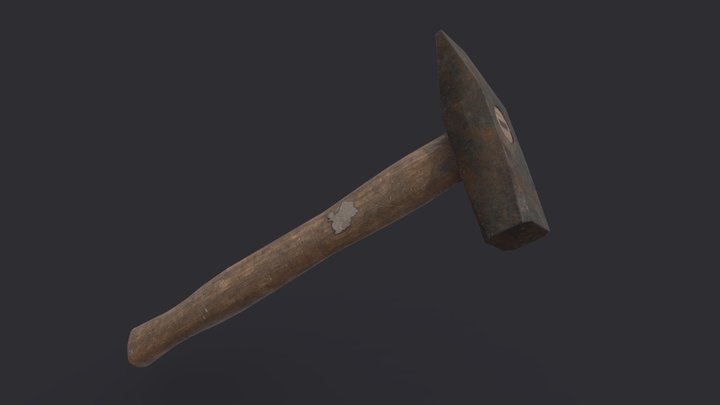 Old Rusty Hammer 3D Model
