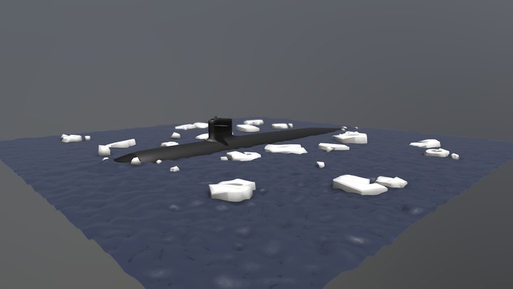 Submarine in the Arctic 3D Model