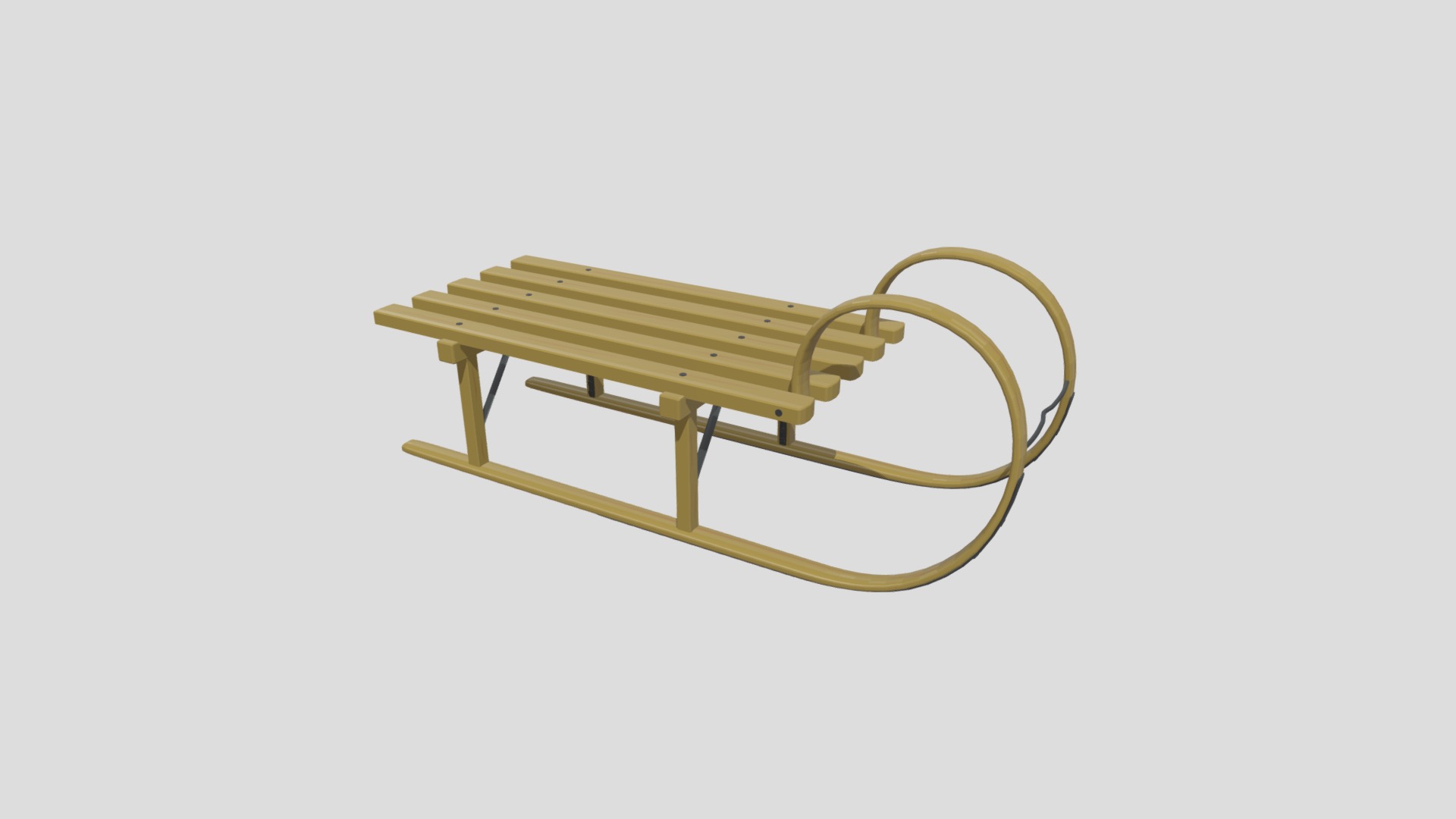 3D model Sled - This is a 3D model of the Sled. The 3D model is about a yellow chair with a metal frame.