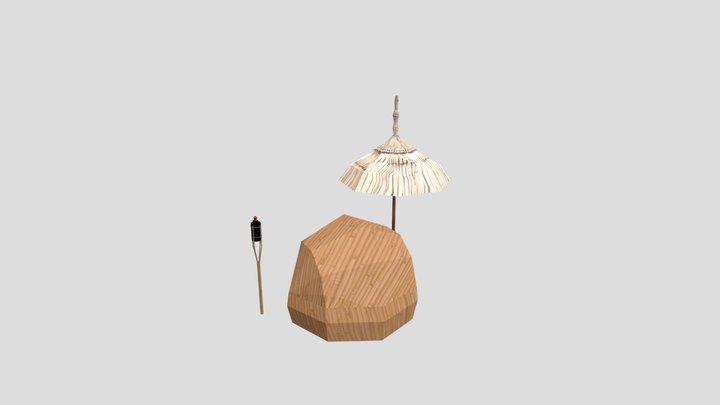 BY THE OCEAN - 3 Simple Props 3D Model