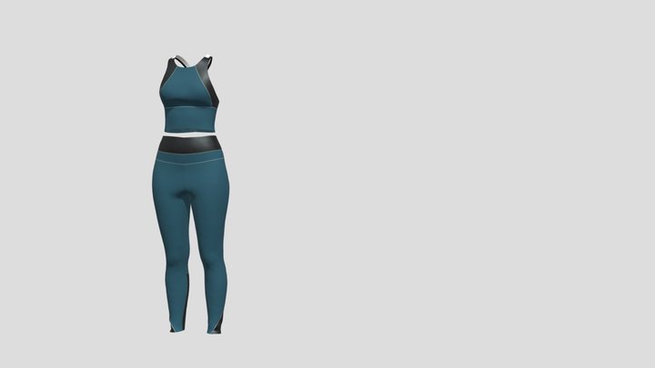 KA Yoga Top & Leggings Optimized 3D Model