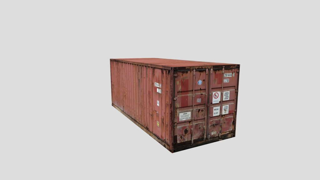 low_poly_cargo_container