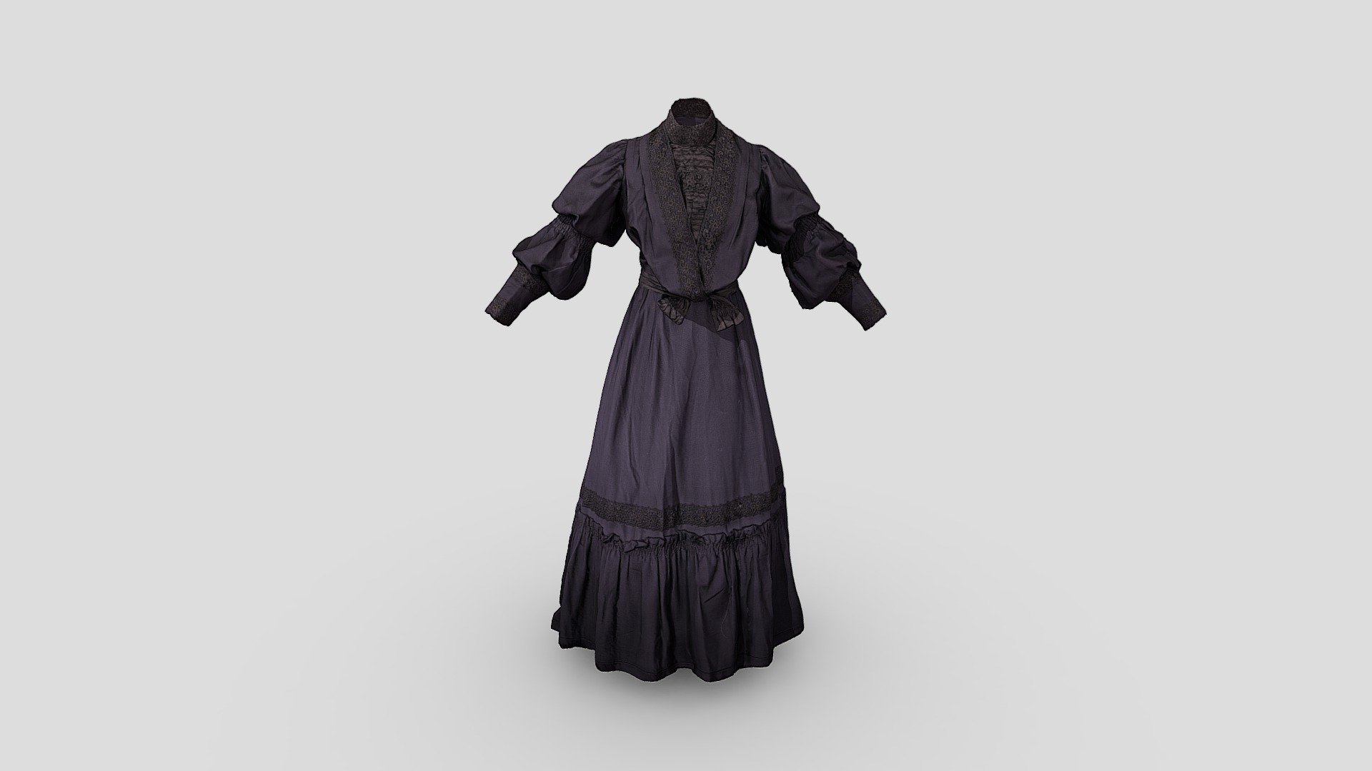 Mourning Bodice and Skirt c1900 — Sketchfab embed 3D viewer