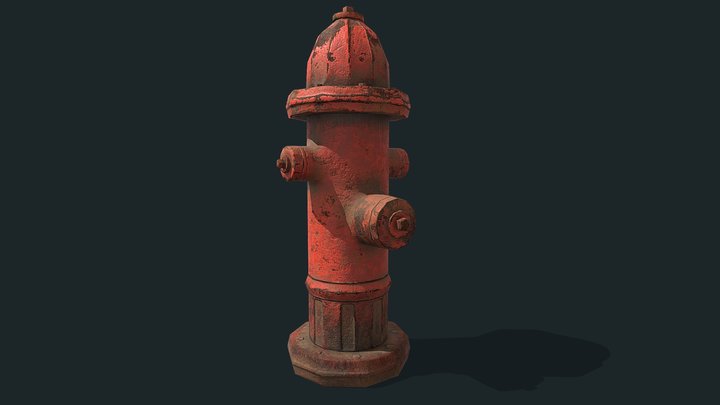 Rusty hydrant (low poly) 3D Model