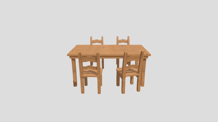 Mesa y sillas 3D Model