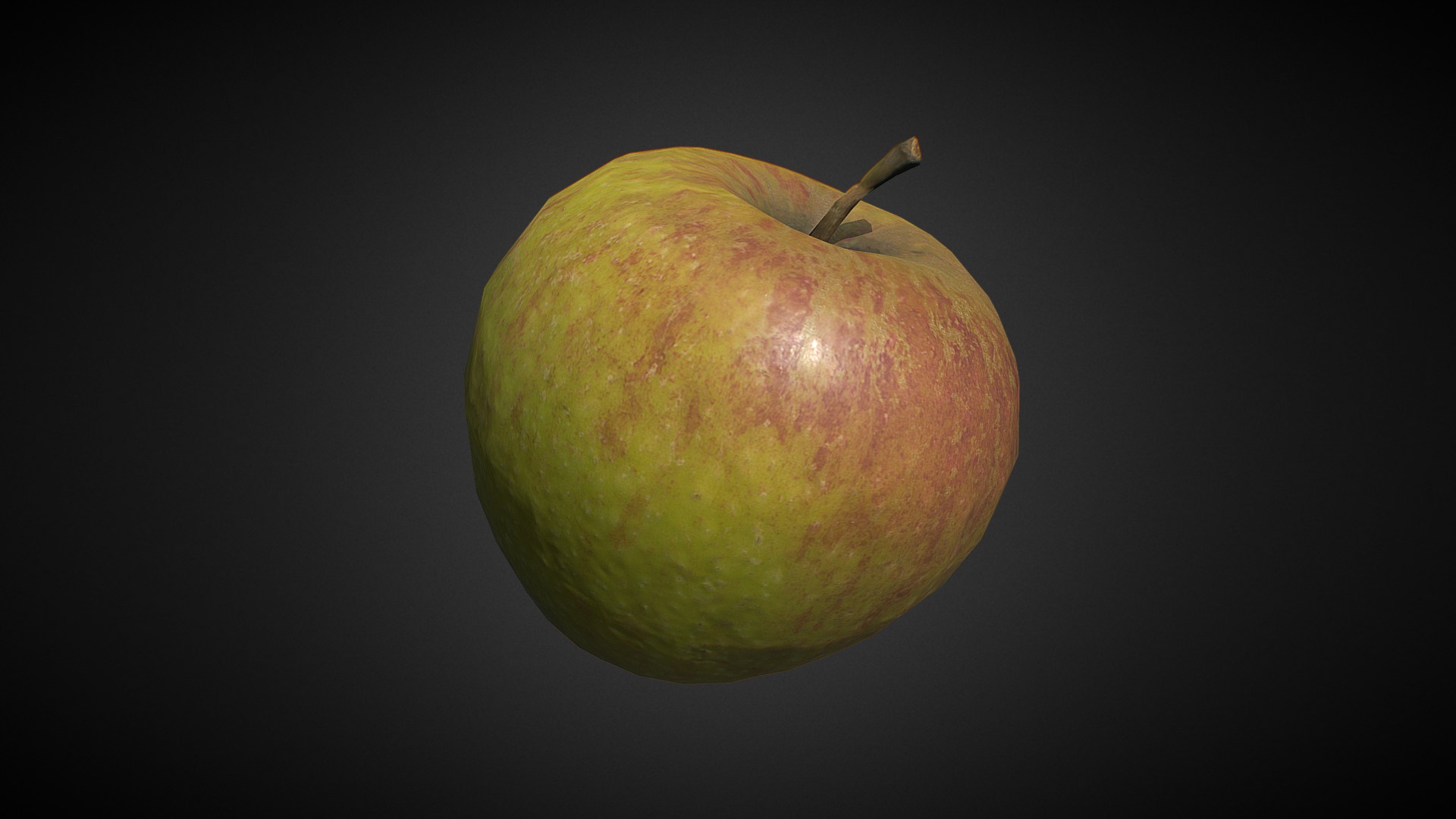 3D model Cox’s Orange Pippin apple lowpoly photogrammetry - This is a 3D model of the Cox's Orange Pippin apple lowpoly photogrammetry. The 3D model is about a close up of a fruit.