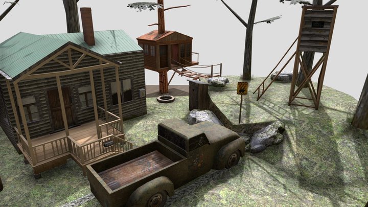 DAE Diorama - forest loner 3D Model
