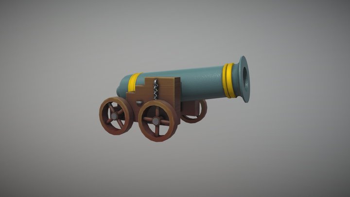 Stylized Pirate Cannon 3D Model