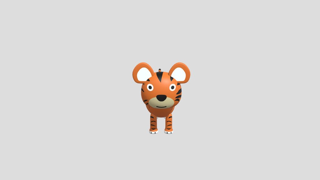 Cartoon Tiger Lowpoly
