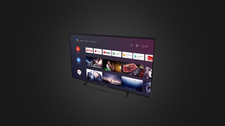 Smart TV (PSX, Low Poly) 3D Model