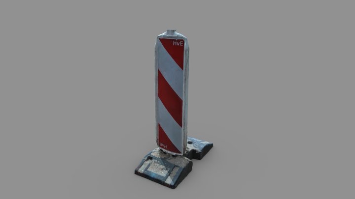 Barrier Pole Construction 3D Model 3D Model