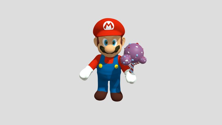 Mario Sculpture & Candy Tree 3D Model