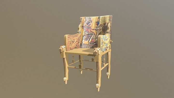 Tutankhamon Throne 02 3D Model
