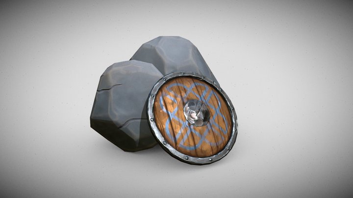 PR_Lesson7_Rock+Shield 3D Model