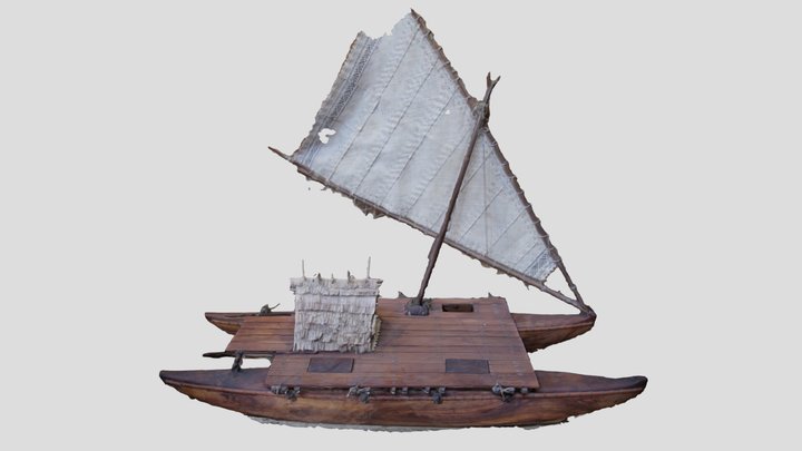 Tongan double-hulled canoe "Tongiaki" 3D Model