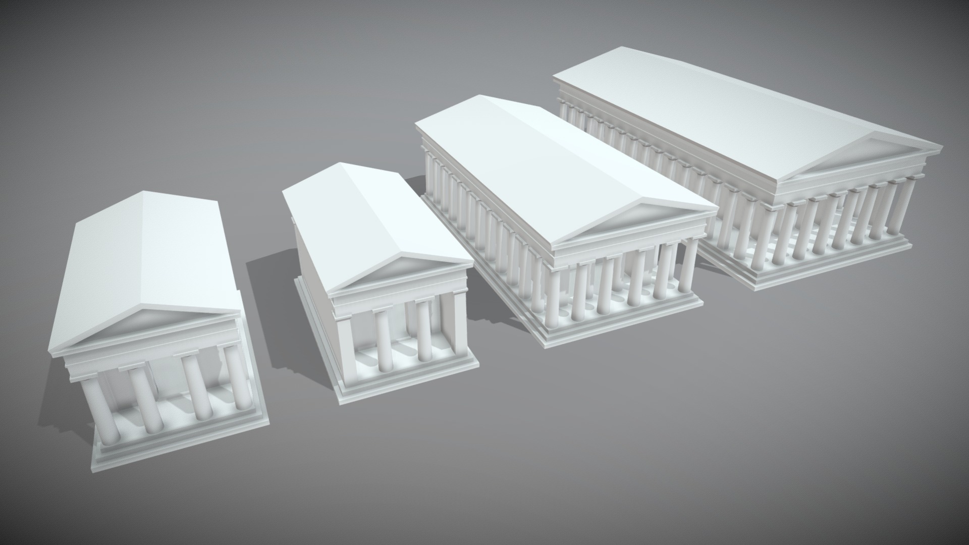 3D model Ancient Greek Temples - This is a 3D model of the Ancient Greek Temples. The 3D model is about a group of white cubes.