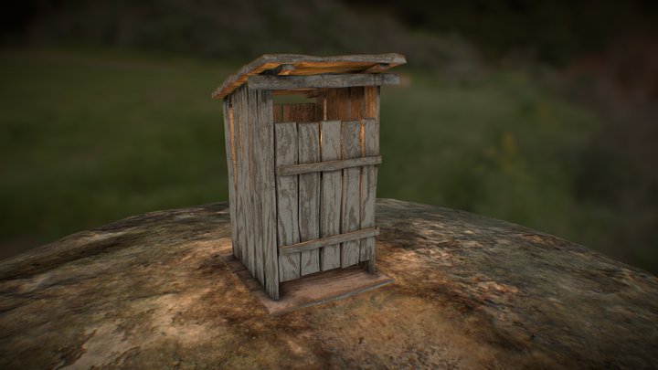 Outdoor Toilet with hole 3D Model