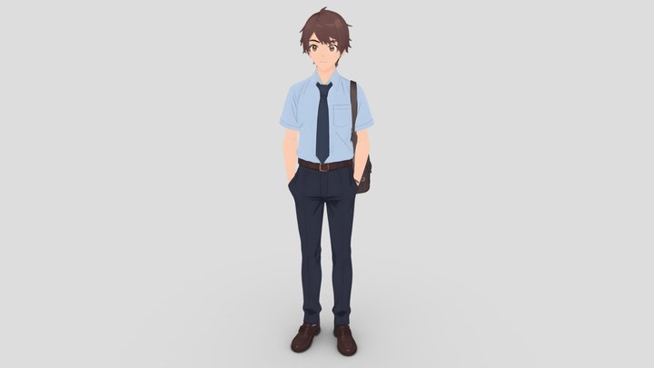 Tom - The Wandering Observer (School Uniform) 3D Model