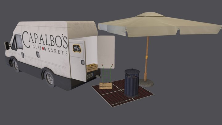 5 Props Assisi Scene 3D Model