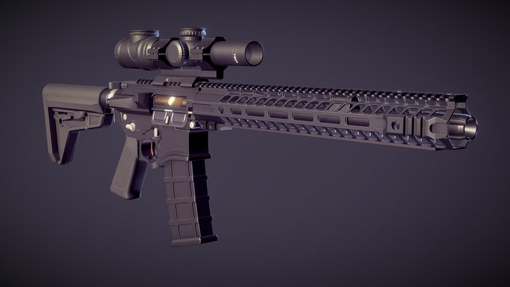 Colt Ar-15 Rifle 3D Model