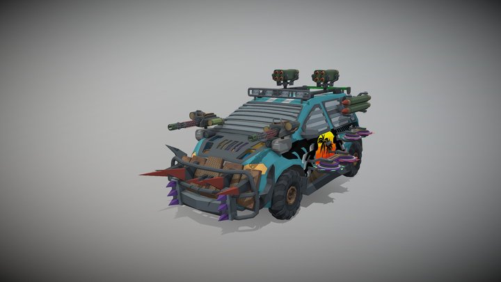 Low Poly Post Apocalypse Sport car 3D Model