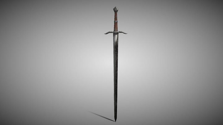 Medieval Longsword - Battle-Ready Fantasy Weapon 3D Model