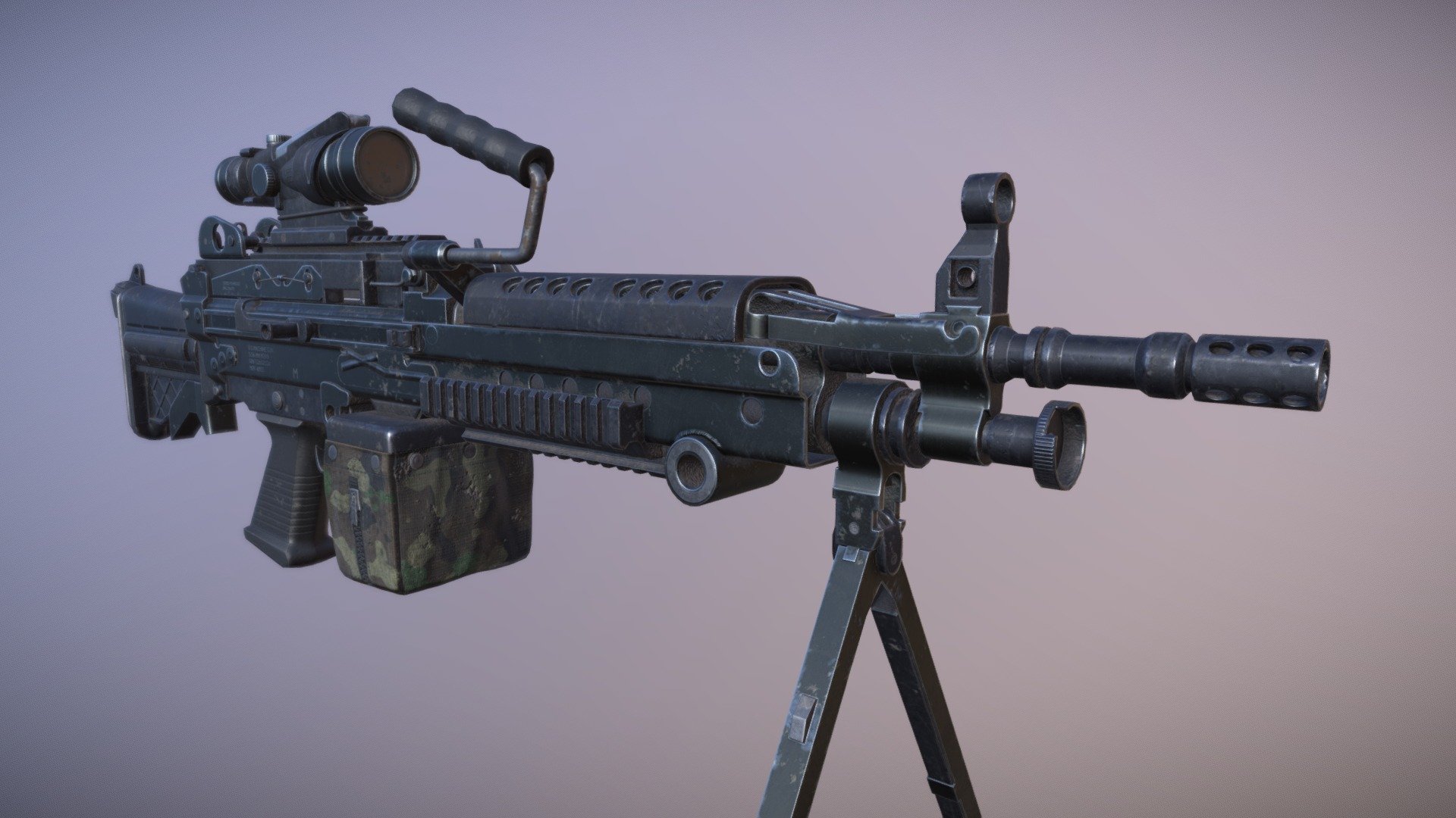 M249 LMG - 3D model by yannick_evh [90ebb23] - Sketchfab