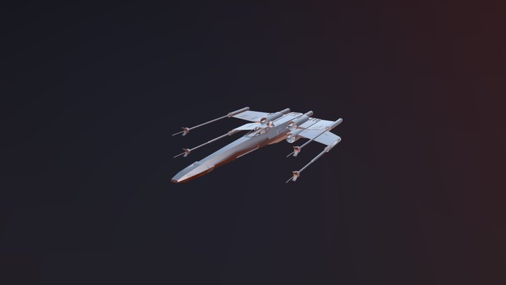 X wing fighter_no Tex 3D Model