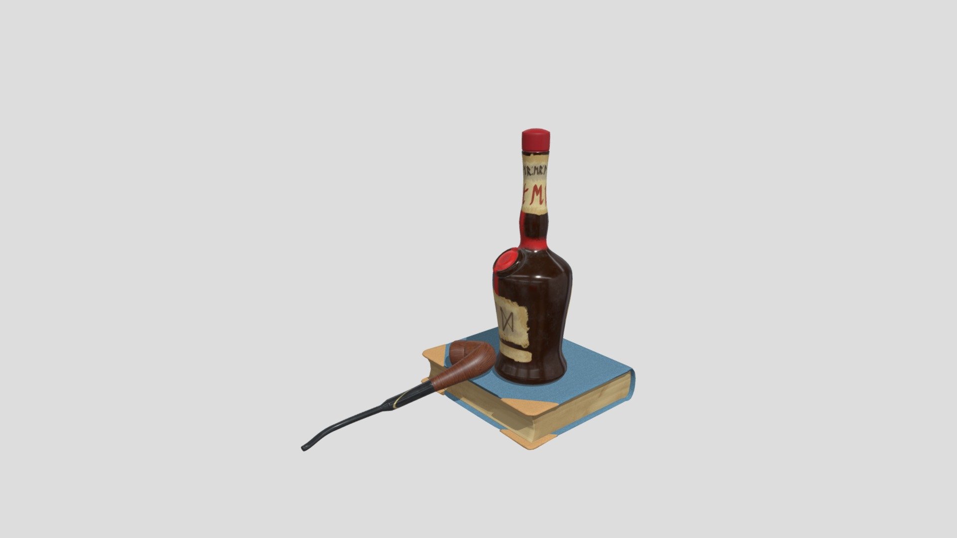 Bottle Book and Pipe