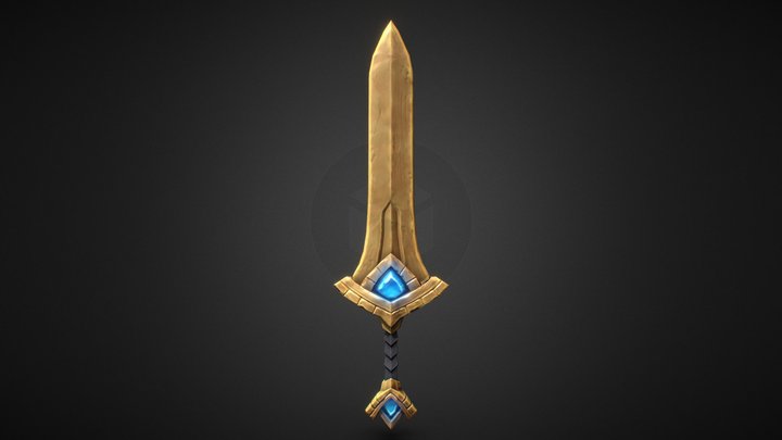 Handpainted Sword Zbrush Sculpt 3D Model
