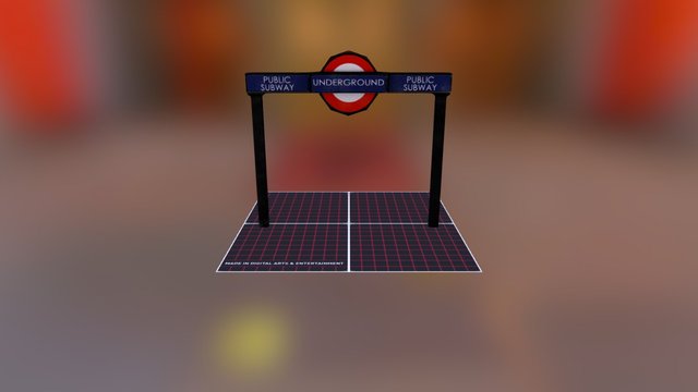 Underground Sign 3D Model