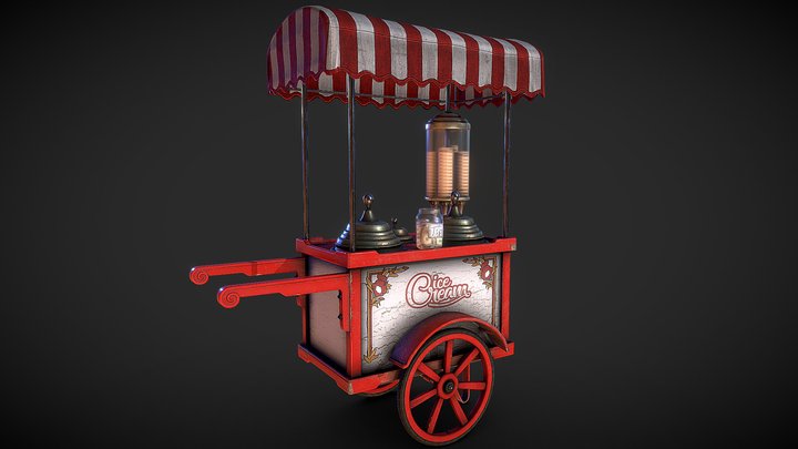 Ice cream cart 3D Model