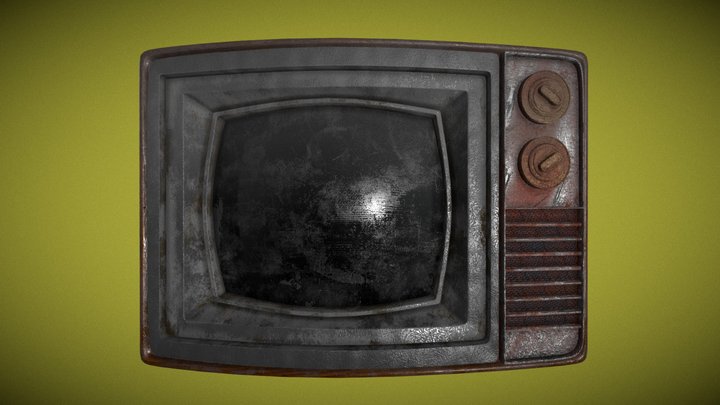 Abandoned CRT Television Asset 3D Model