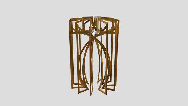 Gold Lamp AjS holiday decoration 3D Model