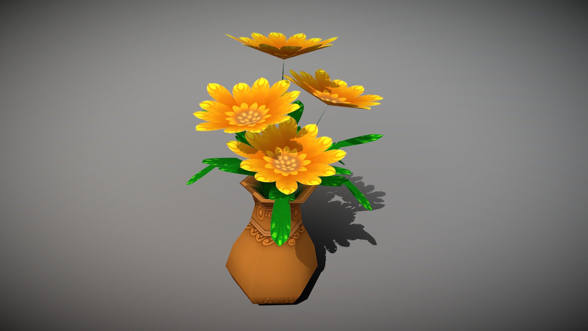 3D model flower base VR / AR / low-poly