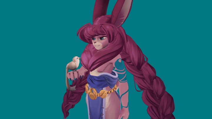 Forest Bunny Druid 3D Model