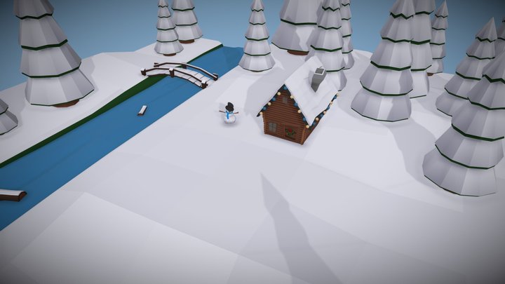Snowy Cabin Game Assets