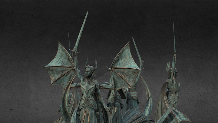 Vampire's Female Statue 3D Model