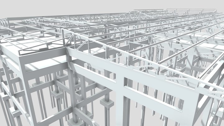 CONCRETO E METALICA CENTRO CONVIVÊNCIA IDOSOS 3D Model