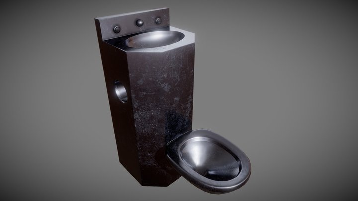 Dirty Prison Toilet 3D Model