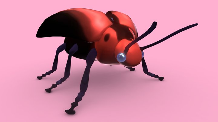 Red Turnip Beetle 3D Model