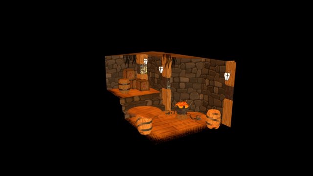 Bottom Floor Tavern Lair Corner 3D Model